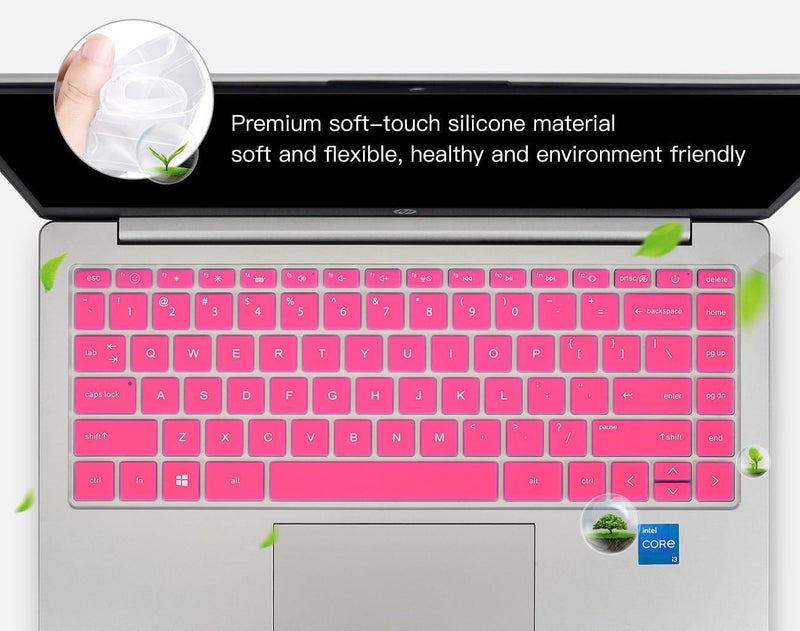 imComor Keyboard Cover for 2023 HP Envy 2-in-1 14" 14t-es000 14-es0013dx 14-es0033dx, HP 14" Laptop 14-ep 14-em 14t-ep000 14z-em000 14-ep000 14-ep0097nr 14-ep0145cl 14-em0047nr Keyboard Skin, Hot Pink - Image 5